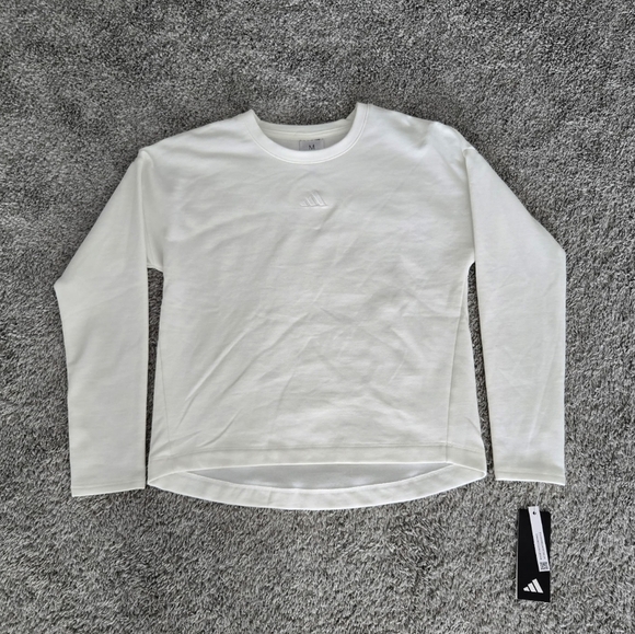 adidas Other - adidas Girls' Embroidered Training Lightweight Long Sleeve Pullover. Off White.